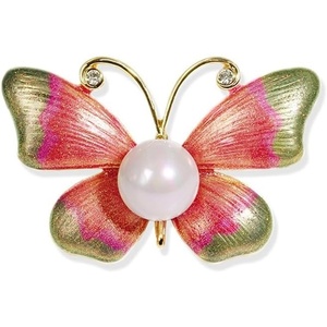 image:imageGifts for Wife Anniversary Brooch for Women Pearl Brooch Real 910mm AAA Quality Handpicked Nature Pearls and D Color Moissanite  Gifts for Mom Girlfriend Her NO11396