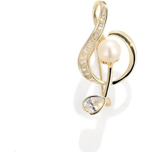 image:imageGifts for Wife Anniversary Brooch for Women Pearl Brooch Real 910mm AAA Quality Handpicked Nature Pearls and D Color Moissanite  Gifts for Mom Girlfriend Her NO11413