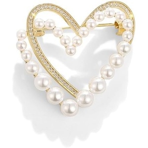 image:imageGifts for Wife Anniversary Brooch for Women Pearl Brooch Real 910mm AAA Quality Handpicked Nature Pearls and D Color Moissanite  Gifts for Mom Girlfriend Her NO11372