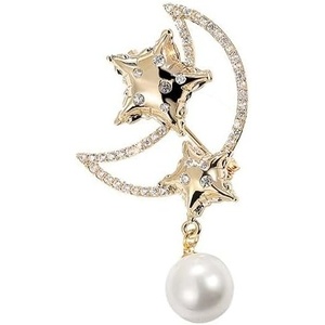 image:imageGifts for Wife Anniversary Brooch for Women Pearl Brooch Real 910mm AAA Quality Handpicked Nature Pearls and D Color Moissanite  Gifts for Mom Girlfriend Her NO11370