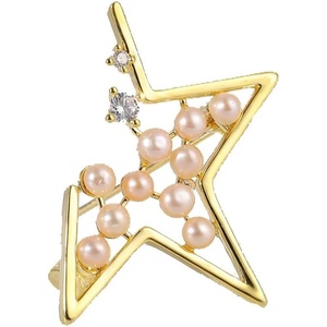 image:imageGifts for Wife Anniversary Brooch for Women Pearl Brooch Real 910mm AAA Quality Handpicked Nature Pearls and D Color Moissanite  Gifts for Mom Girlfriend Her NO11426