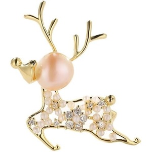 image:imageGifts for Wife Anniversary Brooch for Women Pearl Brooch Real 910mm AAA Quality Handpicked Nature Pearls and D Color Moissanite  Gifts for Mom Girlfriend Her NO11398