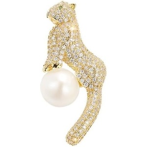 image:imageGifts for Wife Anniversary Brooch for Women Pearl Brooch Real 910mm AAA Quality Handpicked Nature Pearls and D Color Moissanite  Gifts for Mom Girlfriend Her NO11438