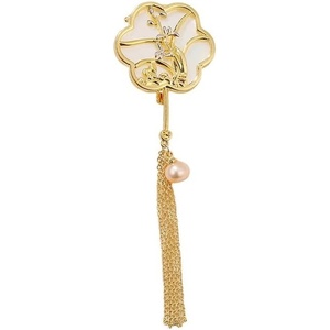 image:imageGifts for Wife Anniversary Brooch for Women Pearl Brooch Real 910mm AAA Quality Handpicked Nature Pearls and D Color Moissanite  Gifts for Mom Girlfriend Her NO11358