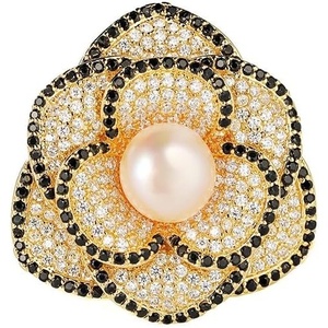 image:imageGifts for Wife Anniversary Brooch for Women Pearl Brooch Real AAA Quality Handpicked Nature Pearls and D Color Moissanite  Gifts for Mom Girlfriend Her NO11178