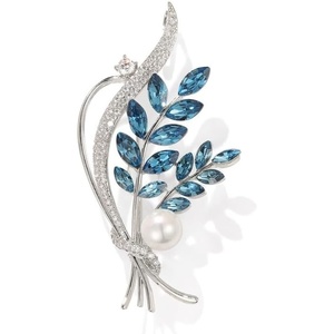 image:imageGifts for Wife Anniversary Brooch for Women Pearl Brooch Real AAA Quality Handpicked Nature Pearls and D Color Moissanite  Gifts for Mom Girlfriend Her NO11169
