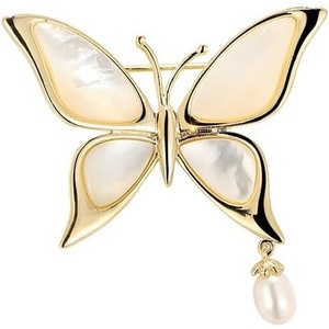image:imageGifts for Wife Anniversary Brooch for Women Pearl Brooch Real AAA Quality Handpicked Nature Pearls and D Color Moissanite  Gifts for Mom Girlfriend Her NO11168