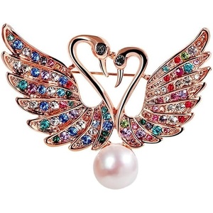 image:imageGifts for Wife Anniversary Brooch for Women Pearl Brooch Real AAA Quality Handpicked Nature Pearls and D Color Moissanite  Gifts for Mom Girlfriend Her NO11137
