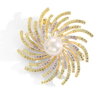 image:imageGifts for Wife Anniversary Brooch for Women Pearl Brooch Real AAA Quality Handpicked Nature Pearls and D Color Moissanite  Gifts for Mom Girlfriend Her NO11207