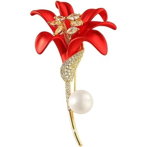 image:imageGifts for Wife Anniversary Brooch for Women Pearl Brooch Real AAA Quality Handpicked Nature Pearls and D Color Moissanite  Gifts for Mom Girlfriend Her NO11144