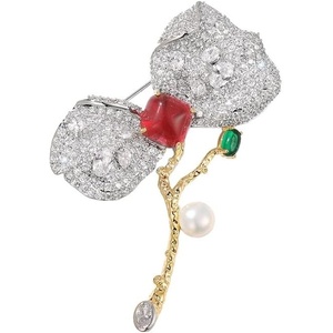image:imageGifts for Wife Anniversary Brooch for Women Pearl Brooch Real AAA Quality Handpicked Nature Pearls and D Color Moissanite  Gifts for Mom Girlfriend Her NO11171
