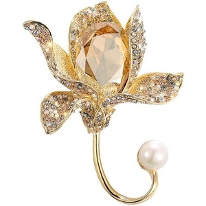 image:imageGifts for Wife Anniversary Brooch for Women Pearl Brooch Real AAA Quality Handpicked Nature Pearls and D Color Moissanite  Gifts for Mom Girlfriend Her NO11142