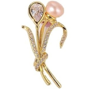 image:imageGifts for Wife Anniversary Brooch for Women Pearl Brooch Real AAA Quality Handpicked Nature Pearls and D Color Moissanite  Gifts for Mom Girlfriend Her NO11156