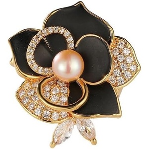 image:imageGifts for Wife Anniversary Brooch for Women Pearl Brooch Real AAA Quality Handpicked Nature Pearls and D Color Moissanite  Gifts for Mom Girlfriend Her NO11175