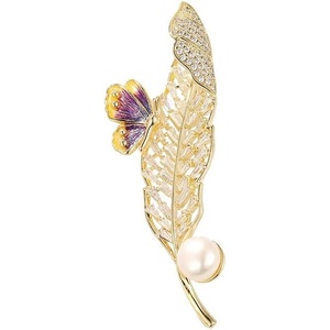 image:imageGifts for Wife Anniversary Brooch for Women Pearl Brooch Real AAA Quality Handpicked Nature Pearls and D Color Moissanite  Gifts for Mom Girlfriend Her NO11146