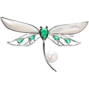 image:imageGifts for Wife Anniversary Brooch for Women Pearl Brooch Real AAA Quality Handpicked Nature Pearls and D Color Moissanite  Gifts for Mom Girlfriend Her NO11187