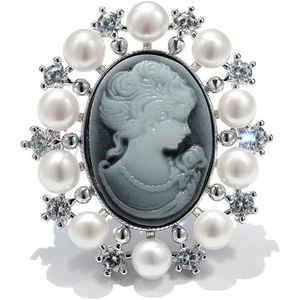 image:imageGifts for Wife Anniversary Brooch for Women Pearl Brooch Real AAA Quality Handpicked Nature Pearls and D Color Moissanite  Gifts for Mom Girlfriend Her NO11210