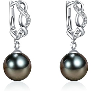 image:imageGifts for women Wife Anniversary Tahitian Black Pearls Earring Tahitian black pearl necklace