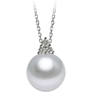 image:imageNONNYL Akoya Pearl Necklace for Women 18K Pearls Pendant Necklace 910mm Round Pearl White Pendant 18 inch Sterling Silver Chain  Jewelry Gifts for Women Wife Mom Grandma Daughter