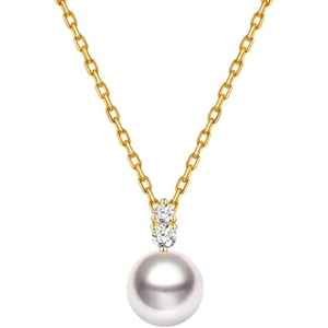 image:imageNONNYL Akoya Pearl Necklace for Women Pearls Pendant Necklace 910mm Round Pearls White Pendant 18 inch Chain  Jewelry Gifts for Women Wife Mom Grandma Daughter