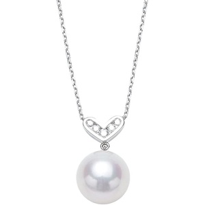 image:imageNONNYL Akoya Pearl Necklaces for Women 18K Gold Pearls Pendant 10105mm Real White Round Pearl  Gifts for Women Wife Mom Grandma Daughter Fine Jewelry for Pearl Gifts