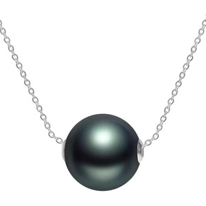 image:imageNONNYL Gifts for WomenTahitianBlackPearlNecklaceGift for Wife Wedding Birthday AnniversaryMom Girlfriend Her Mothers Day Valentines Day Christmas 18K Solid WhiteYellow Gold Pendant with Adjustable Sterling Silver Chainsilver color