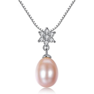 image:imageNONNYL Pearl Necklace Genuine Freshwater Cultured 910mm Pearl Pendant Necklaces Sterling Silver for Women Fine Jewelry Gifts for Women Wife Girlfriend Mother