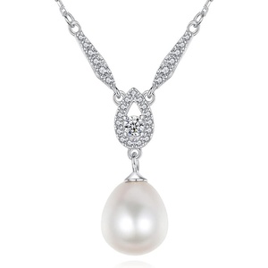 image:imageNONNYL Pearl Necklace Genuine Freshwater Cultured 910mm Pearl Pendant Necklaces Sterling Silver for Women Fine Jewelry Gifts for Women Wife Mother