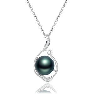 image:imageNONNYL Real Tahitian Black Pearl Pendant Necklaces for Women amp 105mm Round 18K Gold Plated 925 Sterling Silver  Fine Jewelry Gifts for Women Wife Mom Daughter