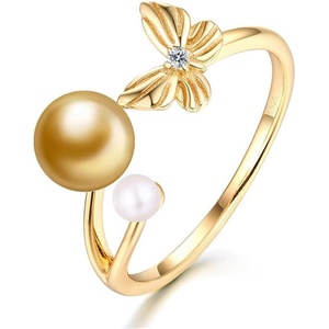image:imageNONNYL Wife Jewelry Gifts  Genuine South Sea Golden Pearl Jewelry Rings for Women Birthday Jewelry for Girlfriend Valentines Day for Wife Mothers Day for Mom Grandma NO33233