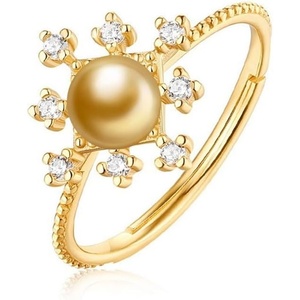 image:imageNONNYL Wife Jewelry Gifts  Genuine South Sea Golden Pearl Jewelry Rings for Women Birthday Jewelry for Girlfriend Valentines Day for Wife Mothers Day for Mom Grandma NO33243