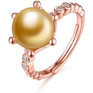 image:imageNONNYL Wife Jewelry Gifts  Genuine South Sea Golden Pearl Jewelry Rings for Women Birthday Jewelry for Girlfriend Valentines Day for Wife Mothers Day for Mom Grandma NO33236