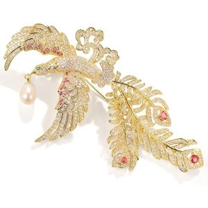 image:imageNonnyl Elegant Pearl Animal Designer Brooch Pins Broches Costume Jewelry For Women Fashion Christmas Gifts Wife Mom Girlfriend Anniversary Birthday Fine Jewelry Gifts for HerPhoenix brooch