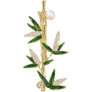 image:imageNonnyl Elegant Pearl Flower Designer Brooch Pins Broches Costume Jewelry For Women Fashion Christmas Gifts Wife Mom Girlfriend Anniversary Birthday Fine Jewelry Gifts for HerBamboo brooch