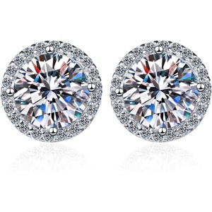 image:imageNonnyl Sterling Silver Earrings for Women  Moissanite Stud Earring for Women Fine Jewelry  Christmas Gifts for Wife Mom Girlfriend Anniversary Birthday