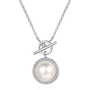 image:imagePearl Necklaces for Women Jewelry Gifts Sterling Silver Genuine White Freshwater Cultured Pearls Pendant Necklace 18 inch Chain