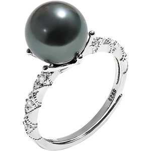image:imageTahitian Black Pearl Rings Jewelry For Women Fashion Christmas Gifts Wife Mom Girlfriend Anniversary Birthday Fine Jewelry Gifts for Her NO33216