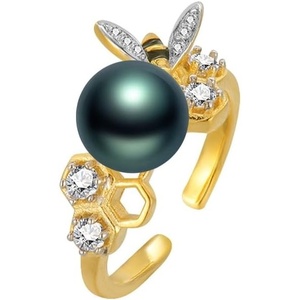 image:imageTahitian Black Pearl Rings Jewelry For Women Fashion Christmas Gifts Wife Mom Girlfriend Anniversary Birthday Fine Jewelry Gifts for Her NO33217