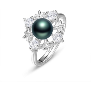 image:imageTahitian Black Pearl Rings Jewelry For Women Fashion Christmas Gifts Wife Mom Girlfriend Anniversary Birthday Fine Jewelry Gifts for Her NO33248