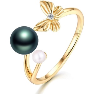 image:imageTahitian Black Pearl Rings Jewelry For Women Fashion Christmas Gifts Wife Mom Girlfriend Anniversary Birthday Fine Jewelry Gifts for Her NO33249