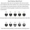 image:imageNONNYL Real Tahitian Cultured Black Pearl Pendant Necklace and Earrings Set for Womens Round Black Pearls Fine Jewelry Gifts for Women Wife Mom Girlfriend Mother