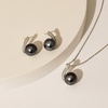 image:imageNONNYL Tahitian Black Pearl Pendant Necklaces Earring Set for Women With Genuine AAAA Quality 910mm Real Cultured Pearls  Platinum Gold Plated 18K Necklace Fine Jewelry Womens Gifts