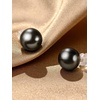 image:imageNonnyl Handpicked AAAA South Sea Tahitian Authentic Single Black Pearl Necklace Earrings Set for Women Fine Jewelry  Necklaces for Women Gifts for Wife Mom Girlfriend Anniversary Birthday Fine Jewelry Gifts for Her