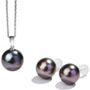 image:imageNonnyl Handpicked AAAA South Sea Tahitian Authentic Single Black Pearl Necklace Earrings Set for Women Fine Jewelry  Necklaces for Women Gifts for Wife Mom Girlfriend Anniversary Birthday Fine Jewelry Gifts for Her