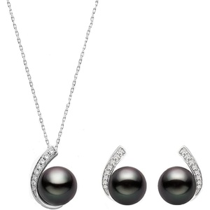 image:imageNONNYL Tahitian Black Pearl Pendant Necklaces Earring Set for Women With Genuine AAAA Quality 910mm Real Cultured Pearls  Platinum Gold Plated 18K Necklace Fine Jewelry Womens Gifts