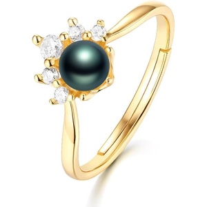 image:imageTahitian Black Pearl Rings Jewelry For Women Fashion Christmas Gifts Wife Mom Girlfriend Anniversary Birthday Fine Jewelry Gifts for Her NO33254