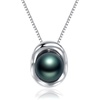 image:imageNONNYL Tahitian Black Pearl Necklace Sterling Silver Gold Plated Gifts for Women Wife Mom Wedding Birthday Anniversary Valentines Day Christmas Mothers Day Jewelry